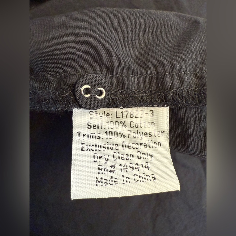 Johnny Was Jade Maricruz Button Down Shirt Black Eyelet Size Medium - Picture 8 of 10